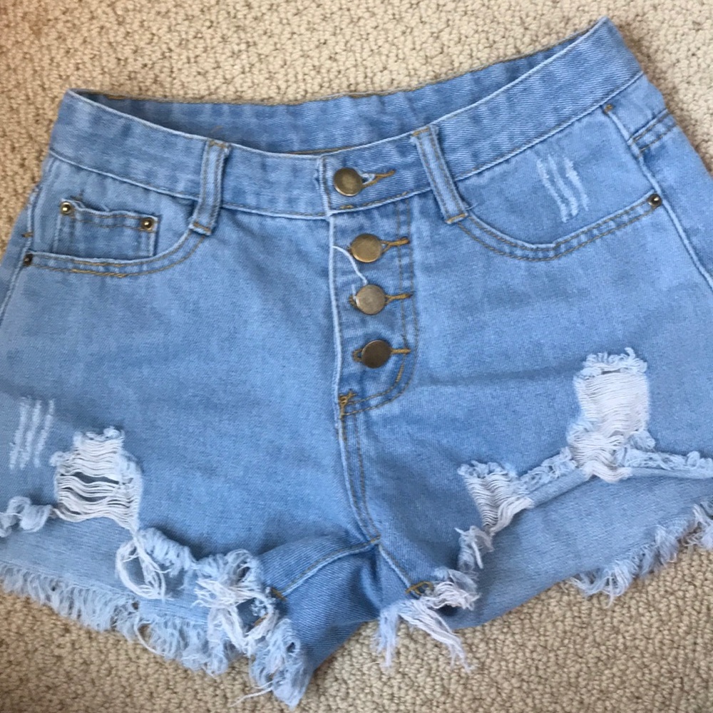 blue shorts